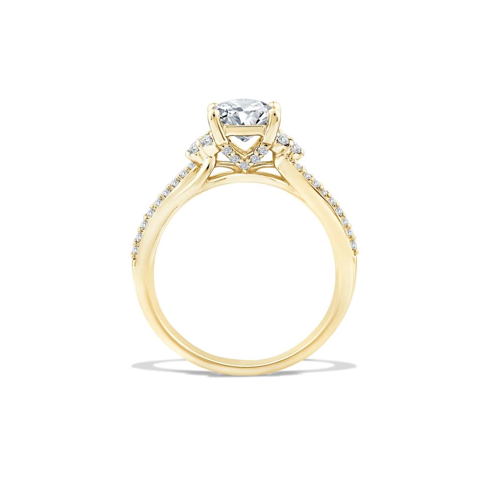 Lab Grown Diamond Princess-Cut Center Engagement Ring in 10K Yellow Gold (1 1/4 ct. tw.) – Image 2 of 4