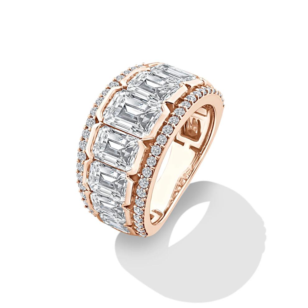 Lab Grown Diamond Emerald-Cut Center Anniversary Band in 14K Rose Gold (7 ct. tw.) – Image 4 of 4