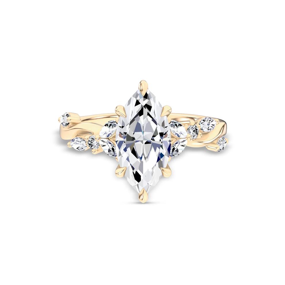 Lab Grown Diamond Marquise Center Nature-Inspired Engagement Ring in 14K Yellow Gold (2 1/4 ct. tw.) – Image 1 of 4