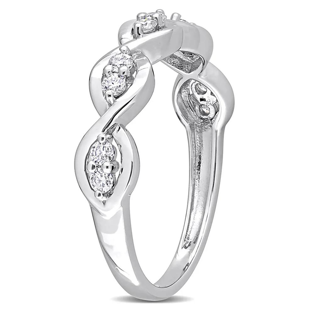 Moissanite Twist Ring in Sterling Silver (1/4 ct. dew) – Image 3 of 5