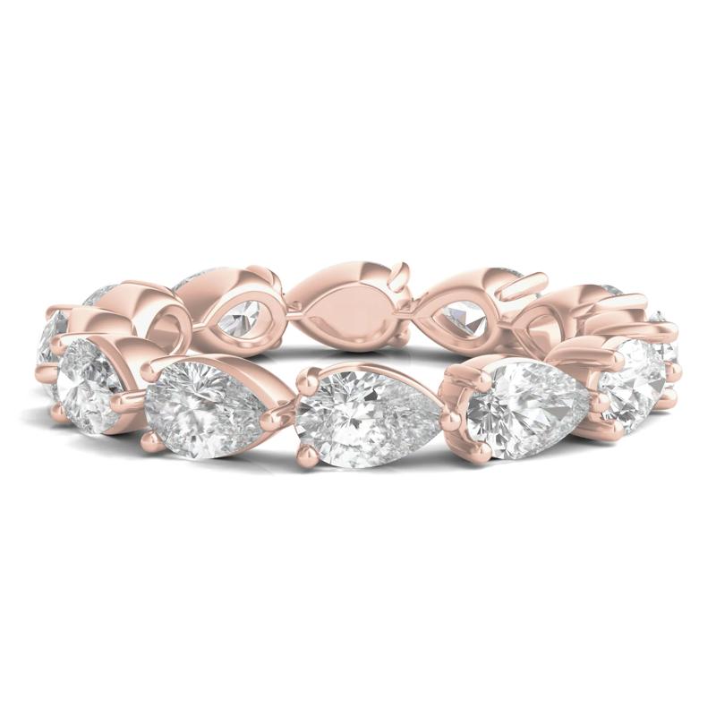 Pear-Cut Lab Grown Diamond Eternity Band in 14k Rose Gold &#40;4 ct. tw.&#41; – Image 1 of 3