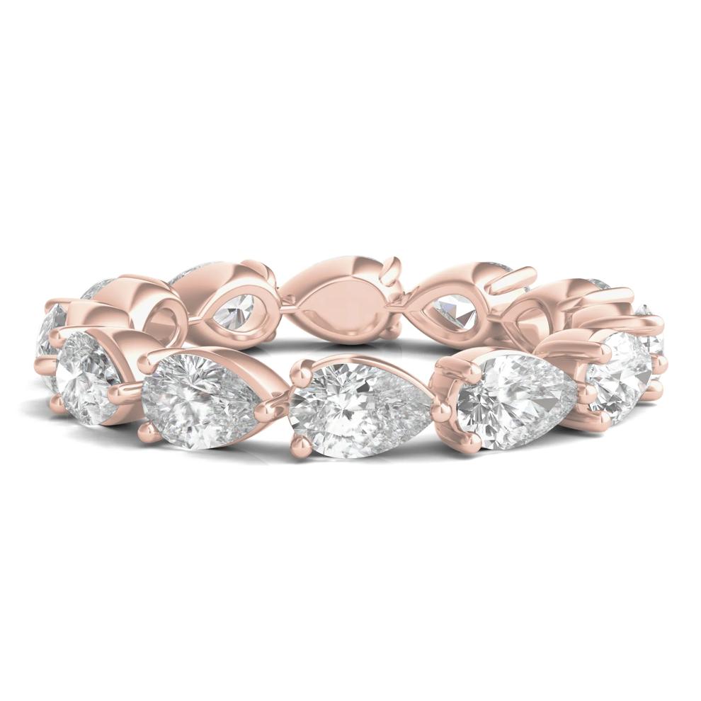 Pear-Cut Lab Grown Diamond Eternity Band in 14k Rose Gold (4 ct. tw.) – Image 1 of 3