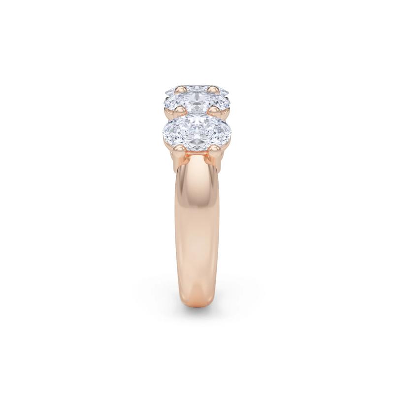 Lab Grown Diamond Five-Stone Anniversary Band in 14K Rose Gold (3 ct. tw.) – Image 3 of 5
