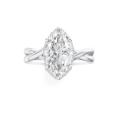 Ruby Lab Grown Diamond Marquise Center Engagement Ring in Platinum (3 1/4 ct. tw.)