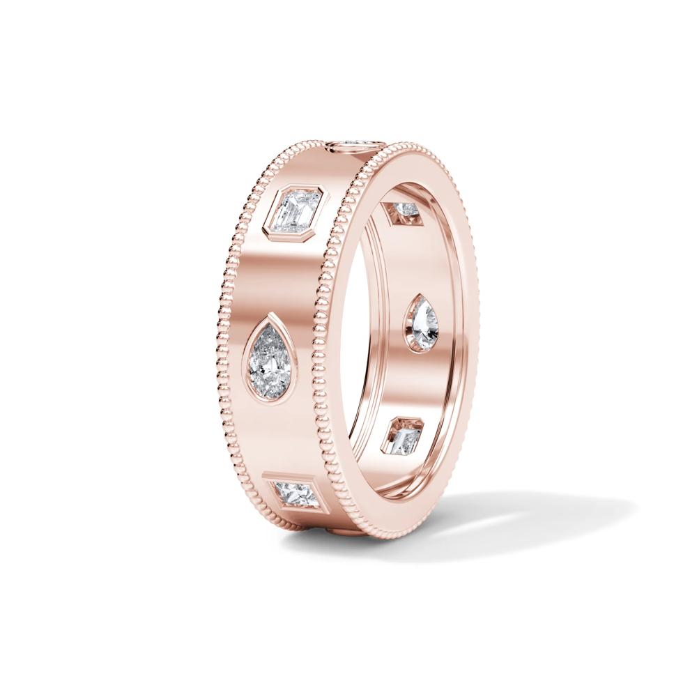 Lab Grown Diamond Mixed Shape Eternity Band in 14K Rose Gold (5/8 ct. tw.) – Image 3 of 5