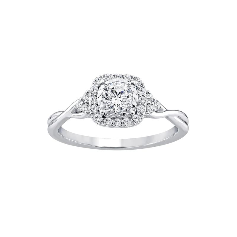 Lab Grown Diamond Promise Ring in 10K White Gold &#40;1/2 ct. tw.&#41; – Image 1 of 3