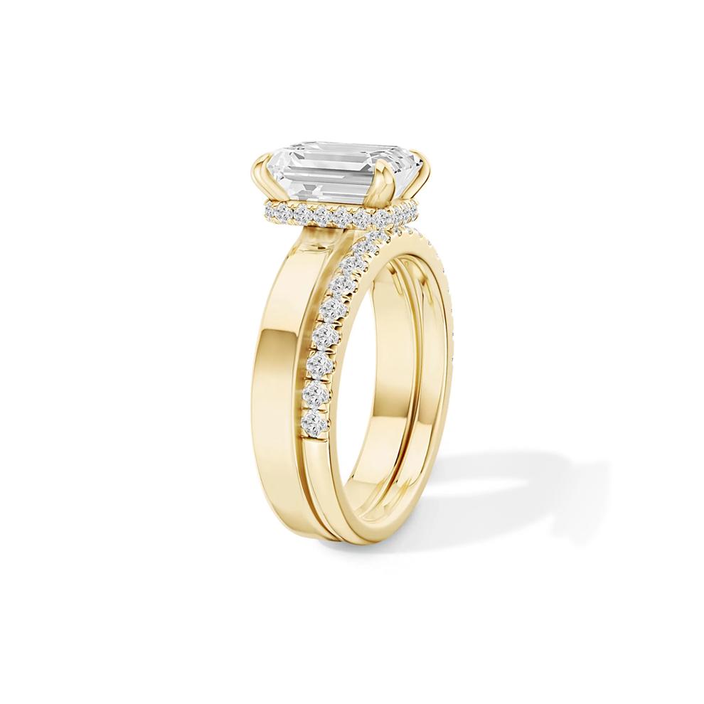 Lab Grown Diamond Emerald-Cut Center Engagement Set in 14K Yellow Gold (4 ct. tw.) – Image 4 of 6