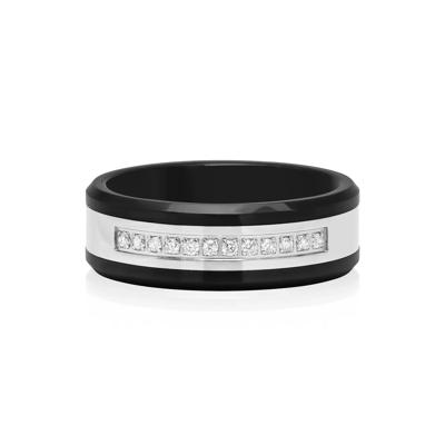 Men's 1/7 ct. tw. Diamond Band in Stainless Steel & Ceramic