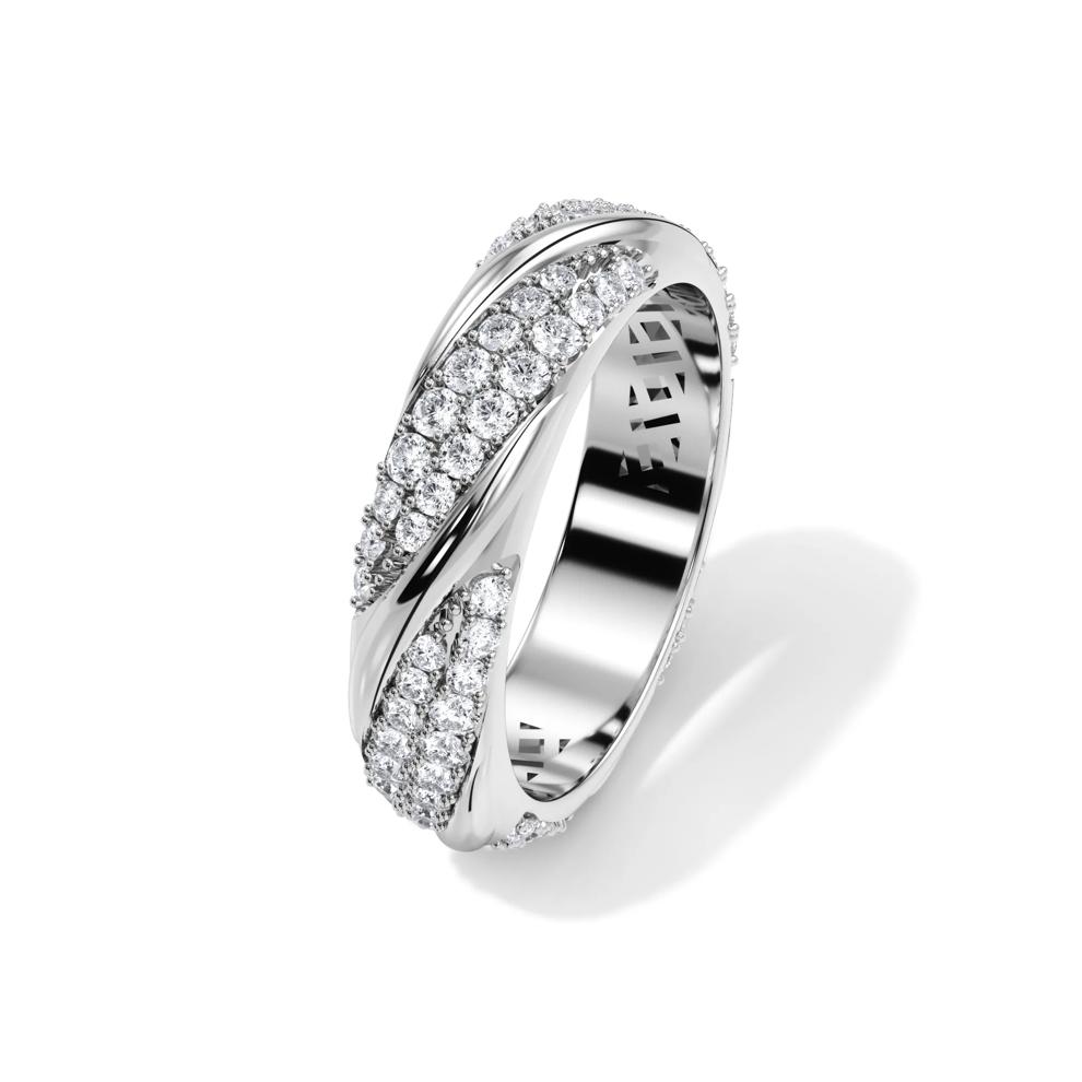 Lab Grown Diamond High Polish Twisted Eternity Band in 14K White Gold (7/8 ct. tw.) – Image 4 of 4