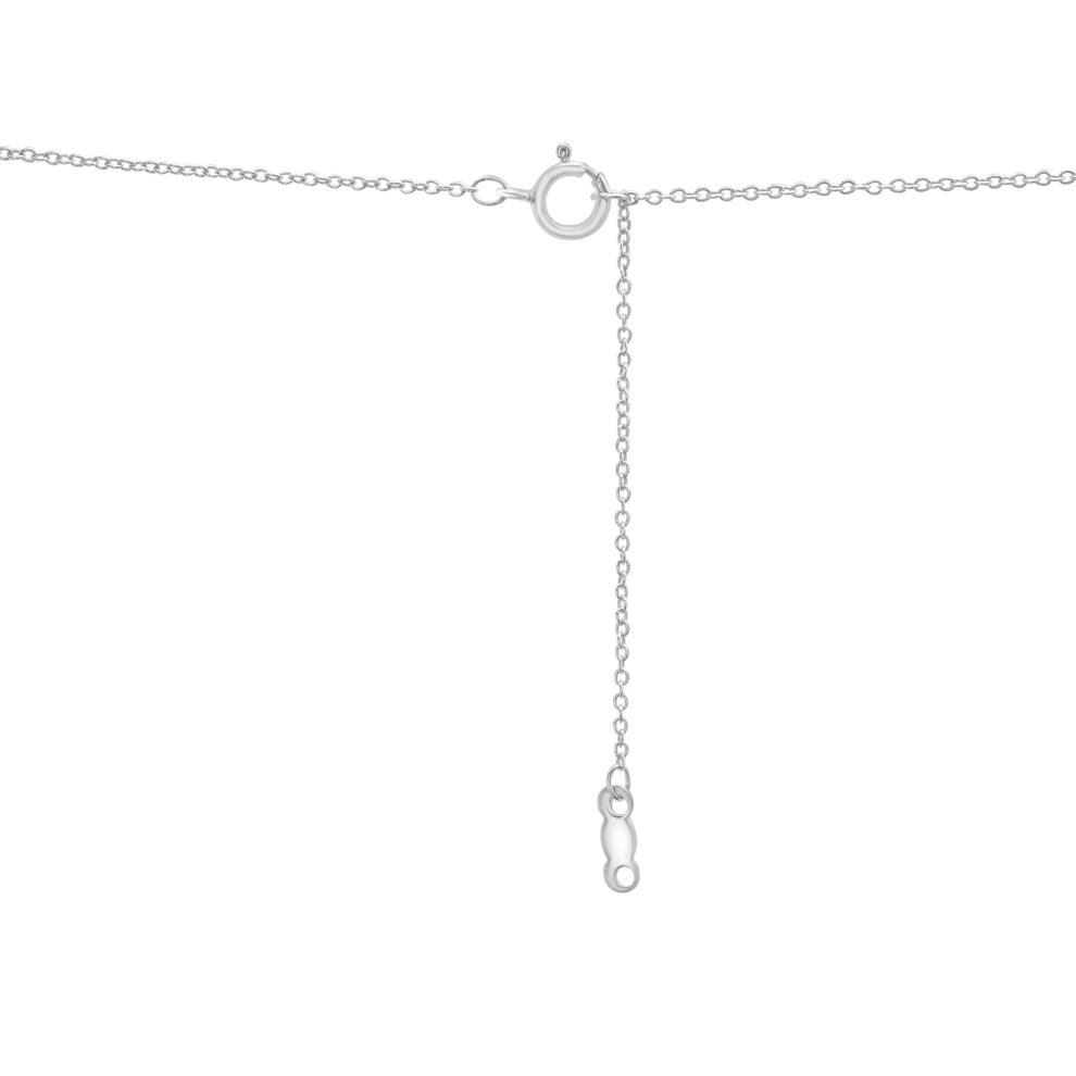 Black Pearl and Lab-Created White Sapphire Drop Pendant in 10K White Gold – Image 4 of 4