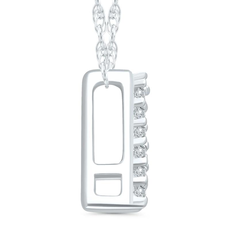 Diamond Accent Initial A Pendant in 10K White Gold – Image 2 of 3