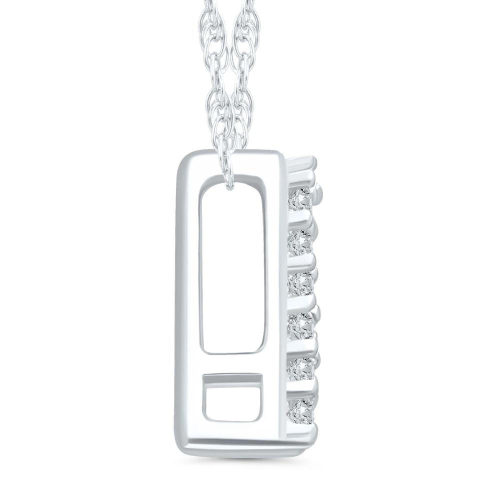Diamond Accent Initial A Pendant in 10K White Gold – Image 2 of 3