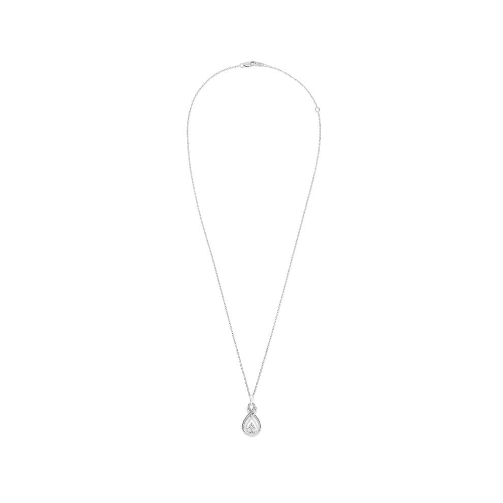 Diamond Accent Twisted Drop Pendant Necklace in Sterling Silver – Image 3 of 4