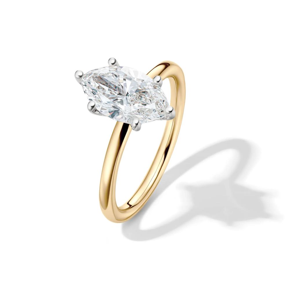 Lab Grown Diamond Solitaire Marquise Engagement Ring in 14k Yellow Gold (2 ct.) – Image 4 of 5