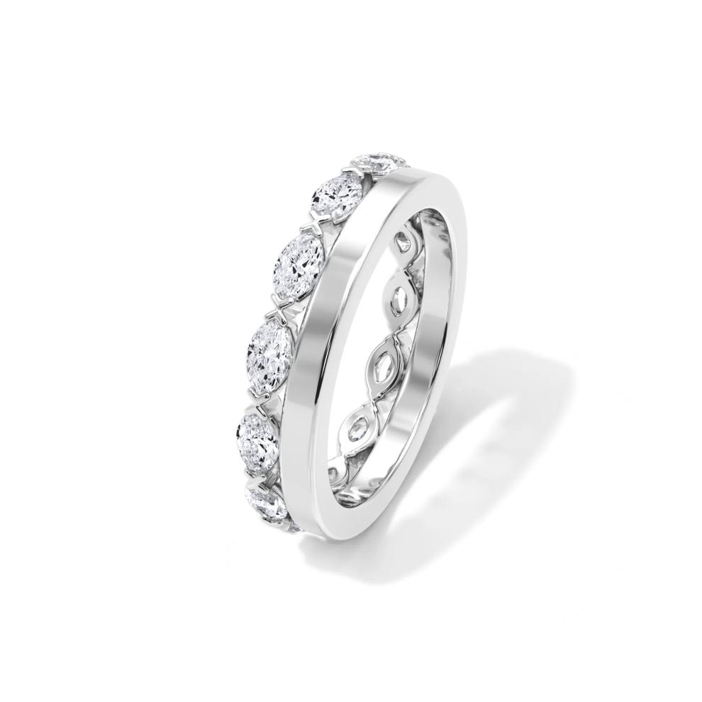 Diamond Marquise High Polished Stack Eternity Band in 14K White Gold (1 ct. tw.) – Image 4 of 4