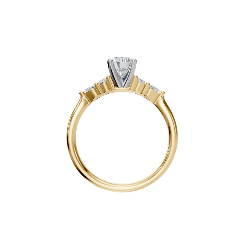 Diamond Semi-Mount Engagement Ring in 14K Yellow and White Gold &#40;1/10 ct. tw.&#41; &#40;Setting Only&#41; – Image 4 of 6