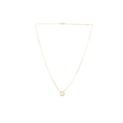 "D" Initial Necklace in 14K Yellow Gold