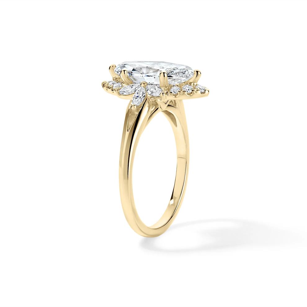 Lab Grown Diamond Marquise Halo Engagement Ring in 14K Yellow Gold (3 ct. tw.) – Image 3 of 4