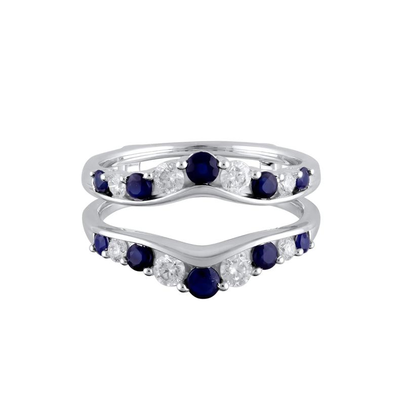 1/2 ct. tw. Diamond &amp; Sapphire Ring Enhancer in 14K White Gold – Image 1 of 1