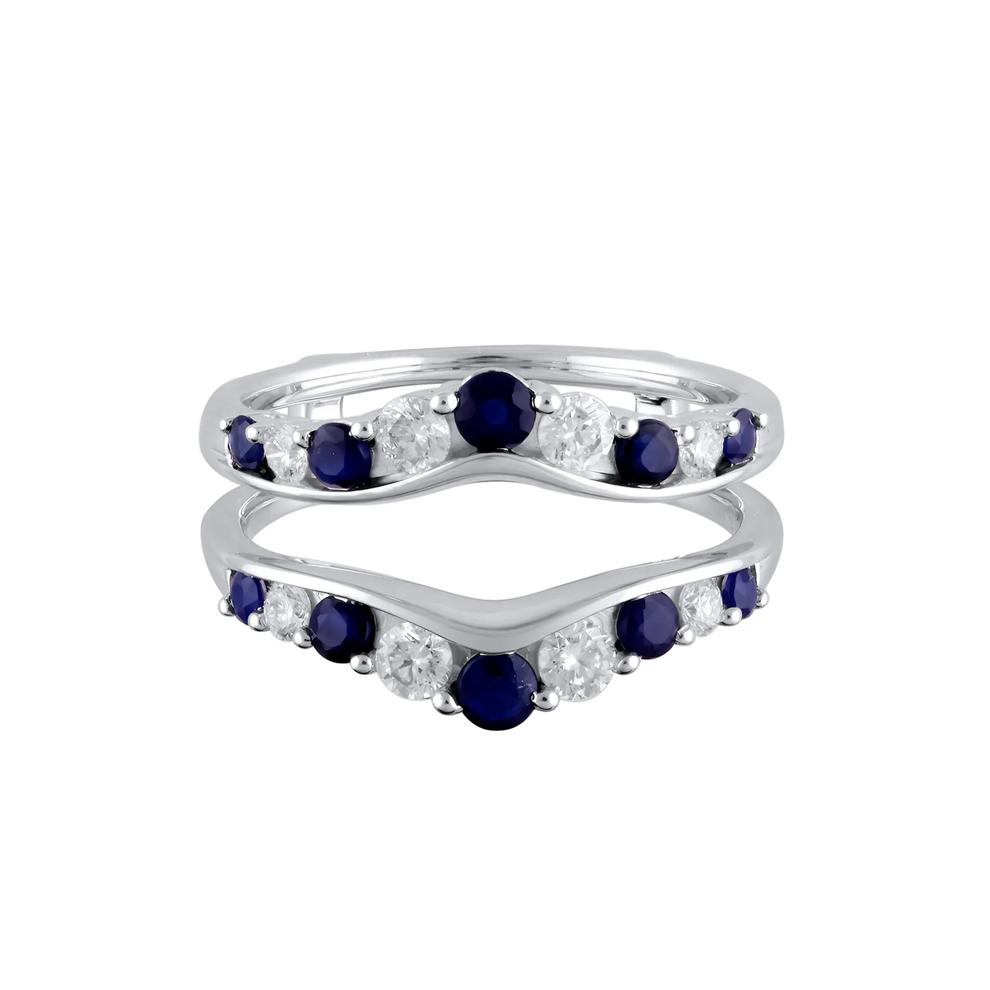 1/2 ct. tw. Diamond &amp; Sapphire Ring Enhancer in 14K White Gold – Image 1 of 1