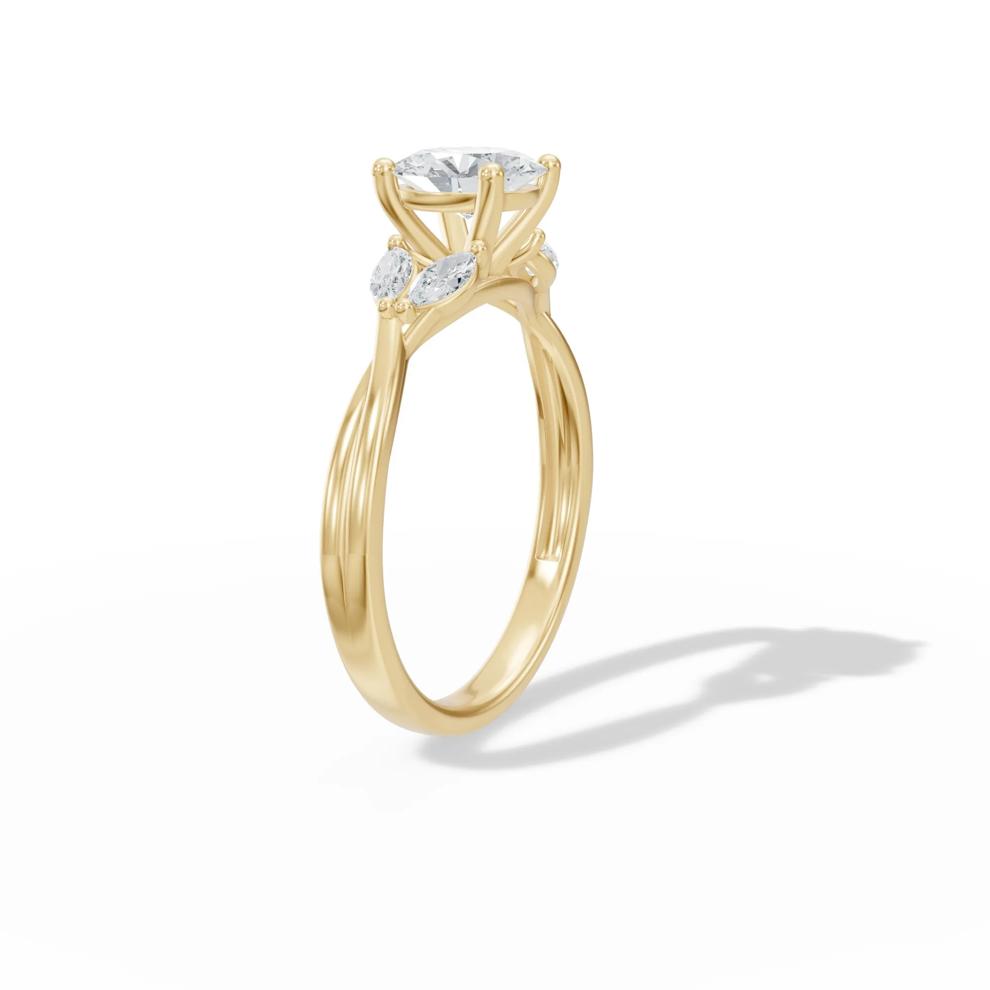 Lab Grown Diamond Round Engagement Ring in 14K Yellow Gold (1 1/4 ct. tw.) – Image 3 of 4