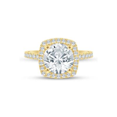 Lab Grown Diamond Halo Engagement Ring in 14K Gold (4 ct. tw.)