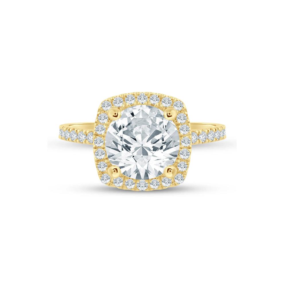 Lab Grown Diamond Halo Engagement Ring in 14K Yellow Gold (4 ct. tw.) – Image 1 of 3