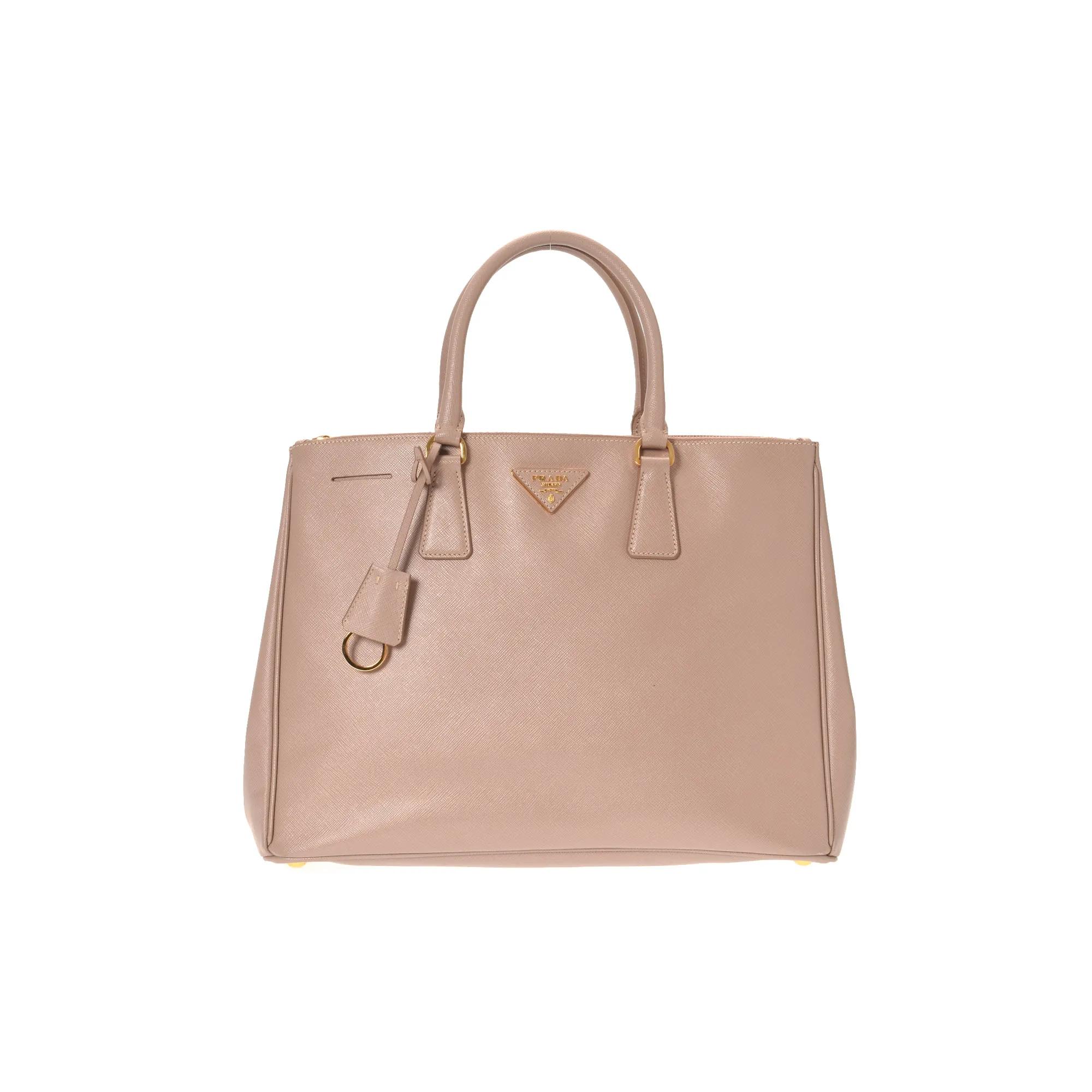 PRADA バッグ ハラコ ボストン ベージュ Pre-Owned Prada Double Zip Lux Tote