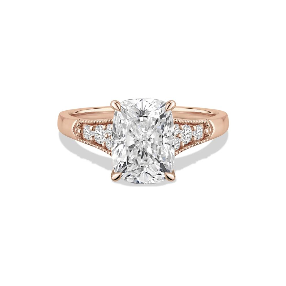 Lab Grown Diamond Elongated Cushion Engagement Ring in 14K Rose Gold (4 1/4 ct. tw.) – Image 1 of 4