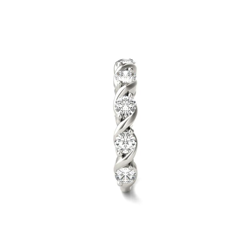 Moissanite Swirl Band in 14K White Gold – Image 3 of 5