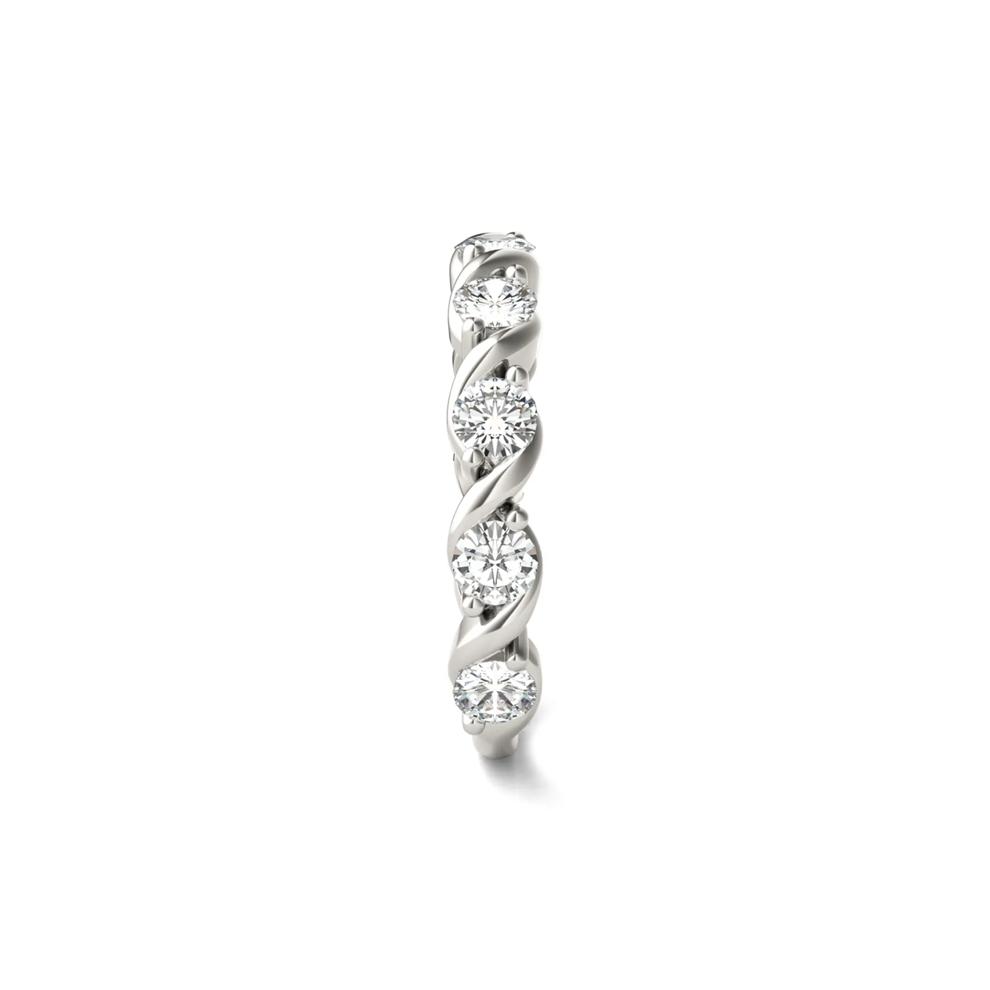 Moissanite Swirl Band in 14K White Gold – Image 3 of 5