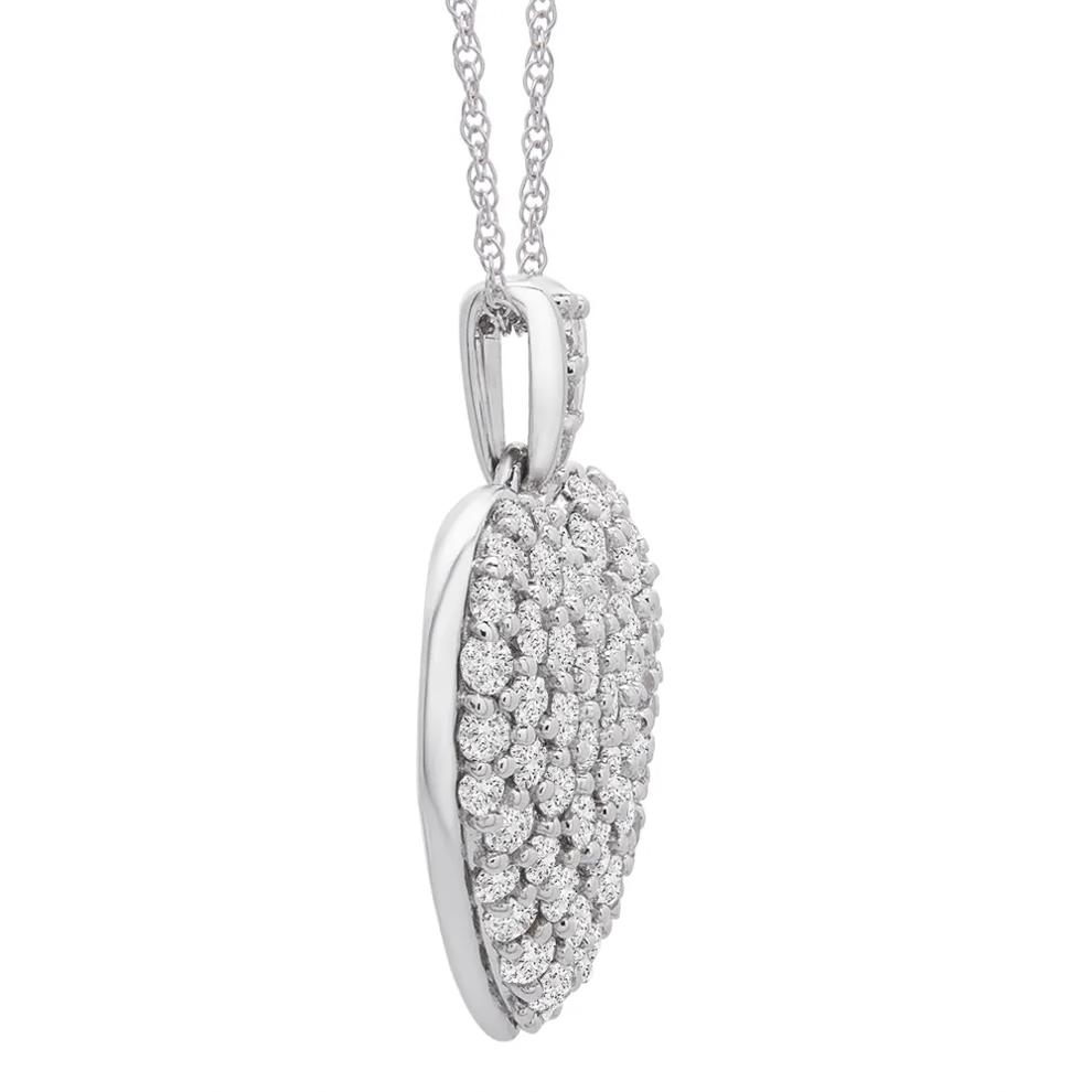 Puff Pave Diamond Heart Pendant in 14K White Gold (1 1/2 ct. tw.) – Image 3 of 3