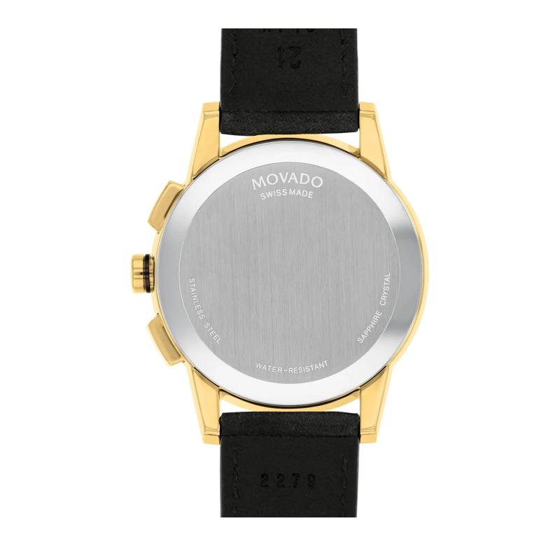 Men&#39;s Museum Sport Watch in Gold-Tone Stainless Steel and Black Leather, 43MM – Image 3 of 3