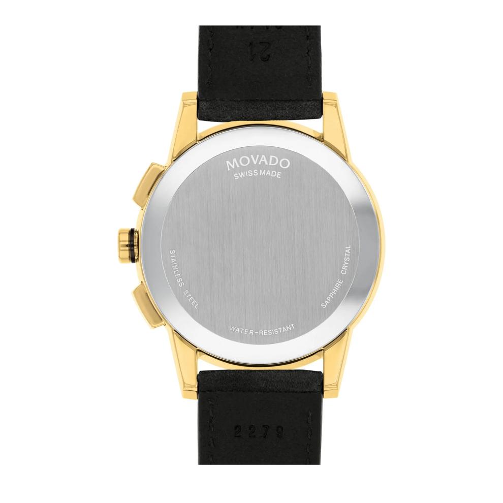 Men's Museum Sport Watch in Gold-Tone Stainless Steel and Black Leather, 43MM – Image 3 of 3
