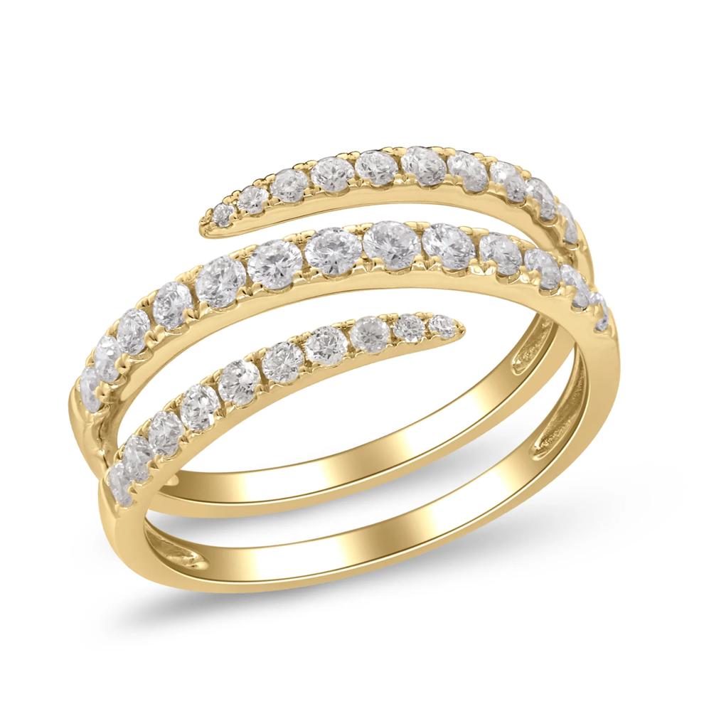 Diamond Coil Ring in 10K Yellow Gold (3/4 ct. tw.) – Image 3 of 5
