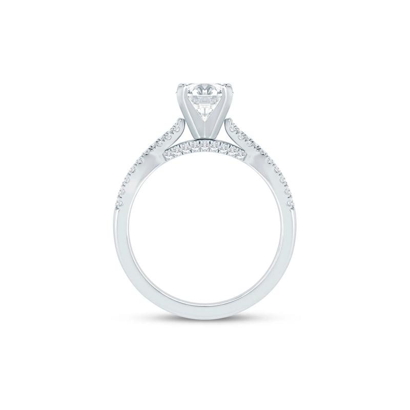 Lab Grown Diamond Twist Semi-Mount Ring in 14K White Gold &#40;1/4 ct. tw.&#41; – Image 3 of 6