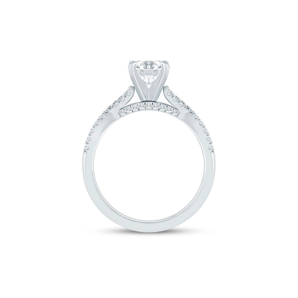 Lab Grown Diamond Twist Semi-Mount Ring in 14K White Gold (1/4 ct. tw.) – Image 3 of 6