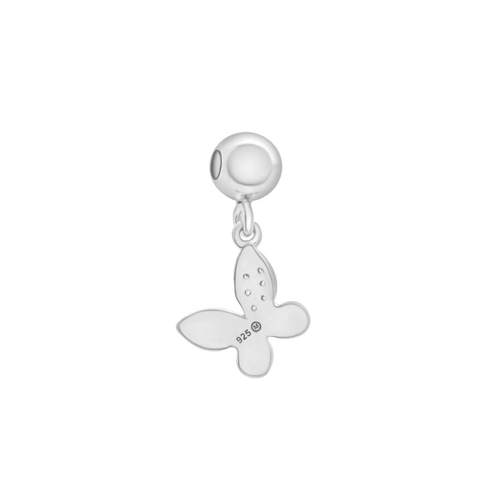 Diamond Accent Butterfly Bead Charm in Sterling Silver – Image 3 of 3