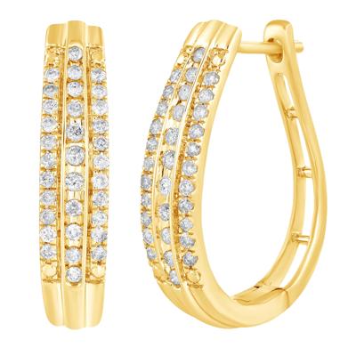 Diamond Multi-Row Hoop Earrings in 10K Yellow Gold (1/2 ct. tw.)