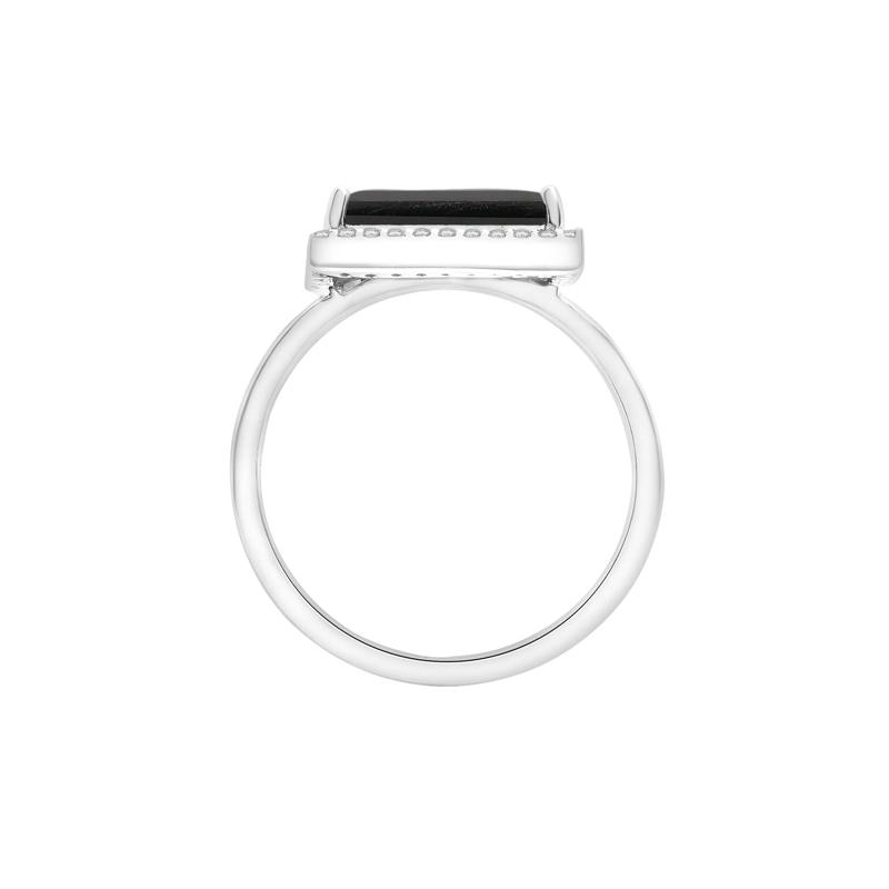 Black Onyx and Lab-Created White Sapphire Cocktail Ring in Sterling Silver – Image 2 of 5