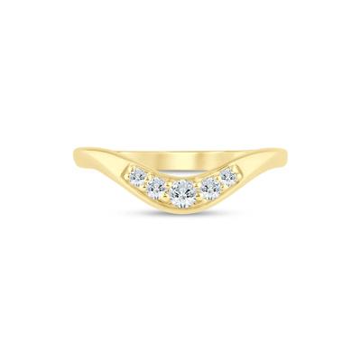 Lab Grown Diamond Contour Band in 14K Yellow Gold (1/5 ct. tw.)