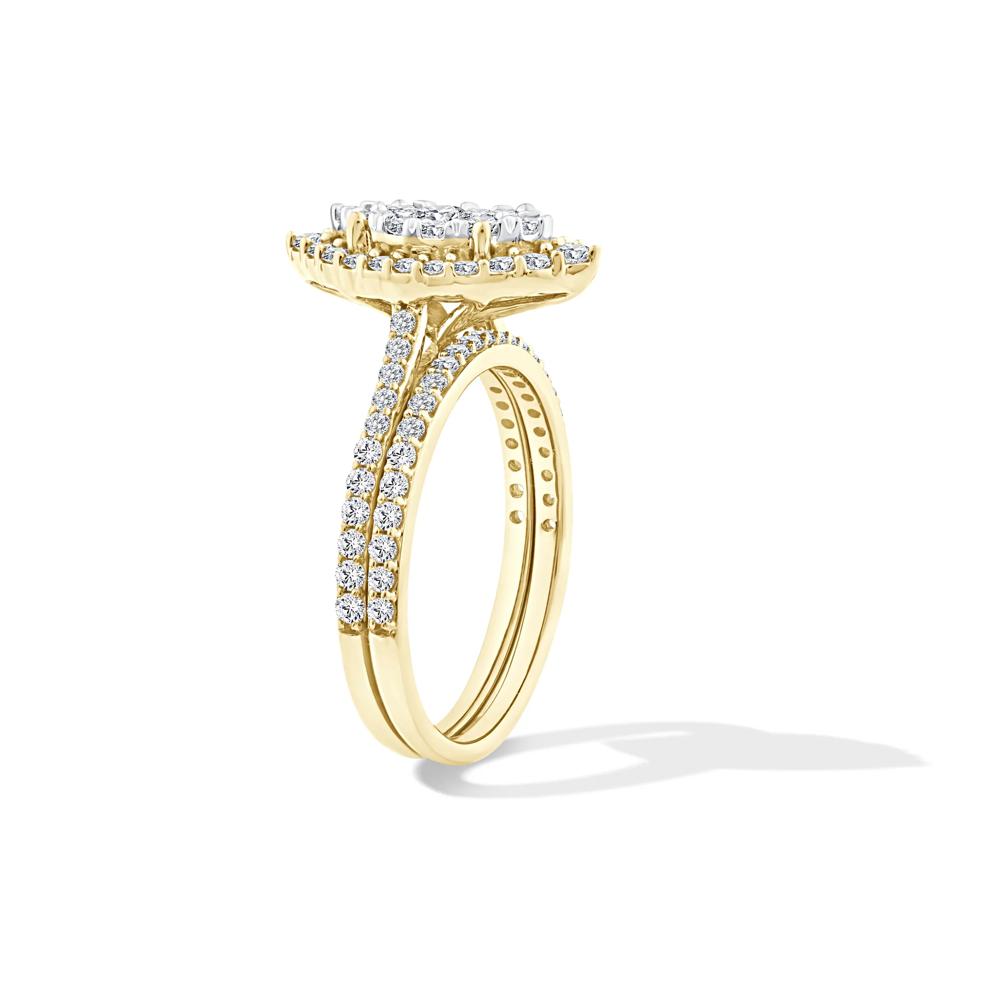 Diamond Marquise Halo Center Composite Engagement Set in 10K Yellow Gold (1 ct. tw.) – Image 3 of 6