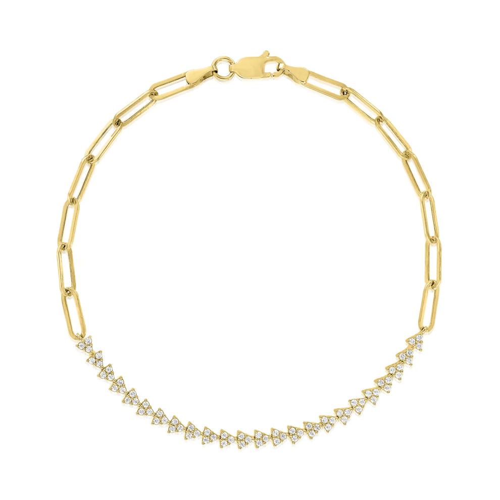 Diamond Half Tennis Chain Bracelet in 10K Yellow Gold (1/2 ct. tw.) – Image 1 of 1