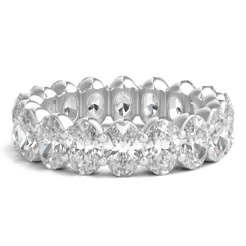 Oval-Cut Diamond Eternity Band in 14k White Gold &#40;7 ct. tw.&#41; – Image 1 of 3