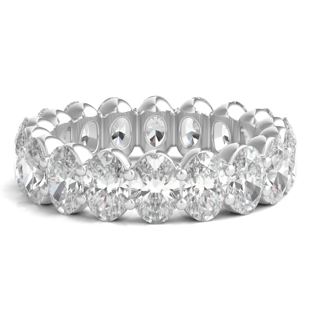 Oval-Cut Diamond Eternity Band in 14k White Gold (7 ct. tw.) – Image 1 of 3