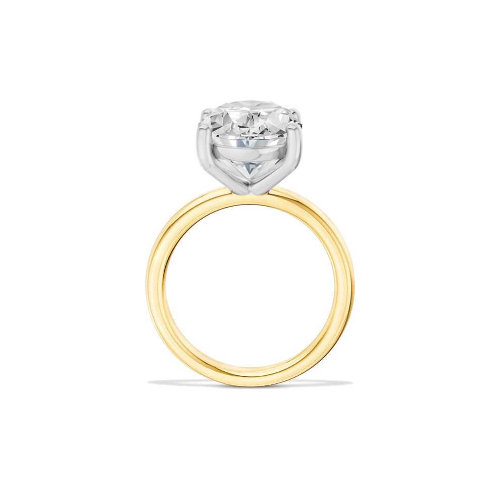 Lab Grown Diamond Oval Solitaire Engagement Ring in 14K Yellow &amp; White Gold (6 ct. tw.) – Image 3 of 4