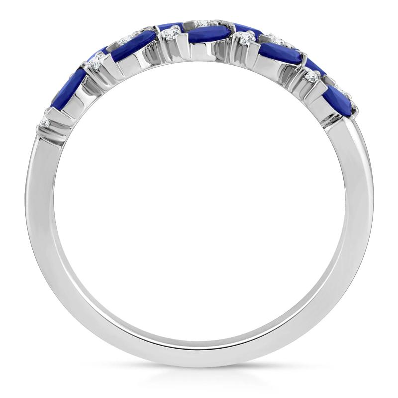 Blue Sapphire and Diamond Ring in 10K White Gold &#40;1/8 ct. tw.&#41; – Image 2 of 3