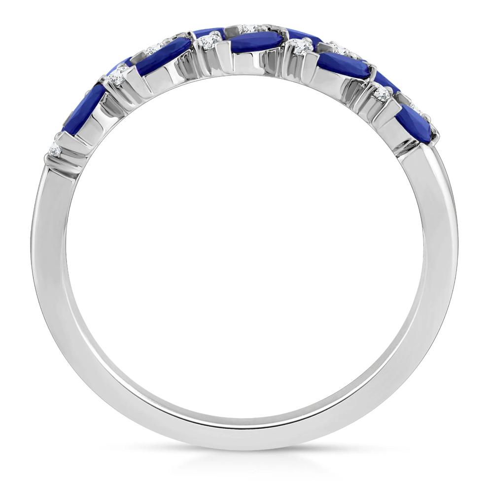 Blue Sapphire and Diamond Ring in 10K White Gold (1/8 ct. tw.) – Image 2 of 3