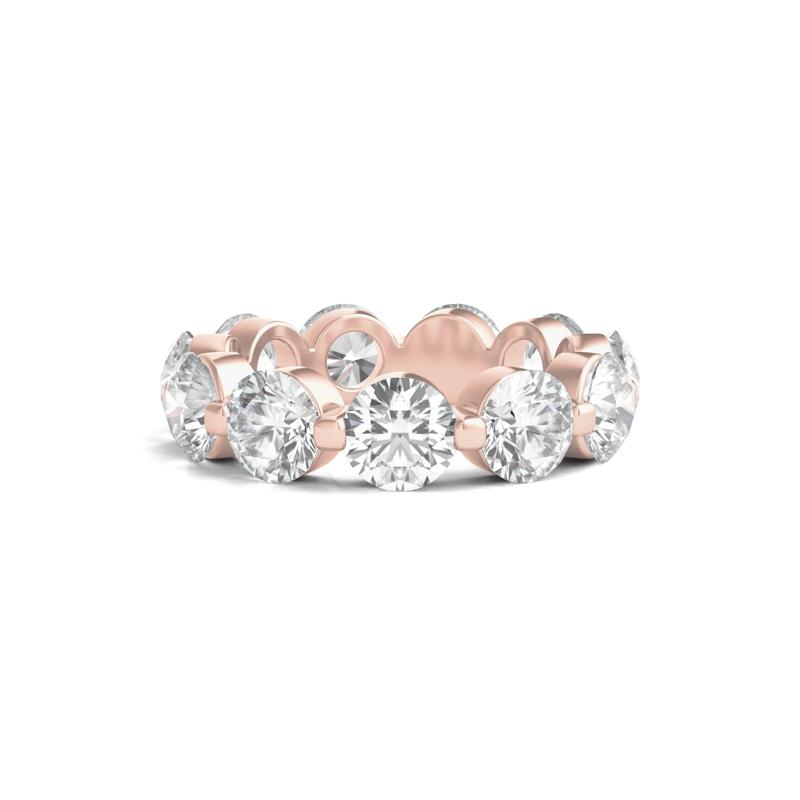 Round-Cut Diamond Shared Prong Eternity Band in 14k Rose Gold &#40;7 ct. tw.&#41; – Image 1 of 3