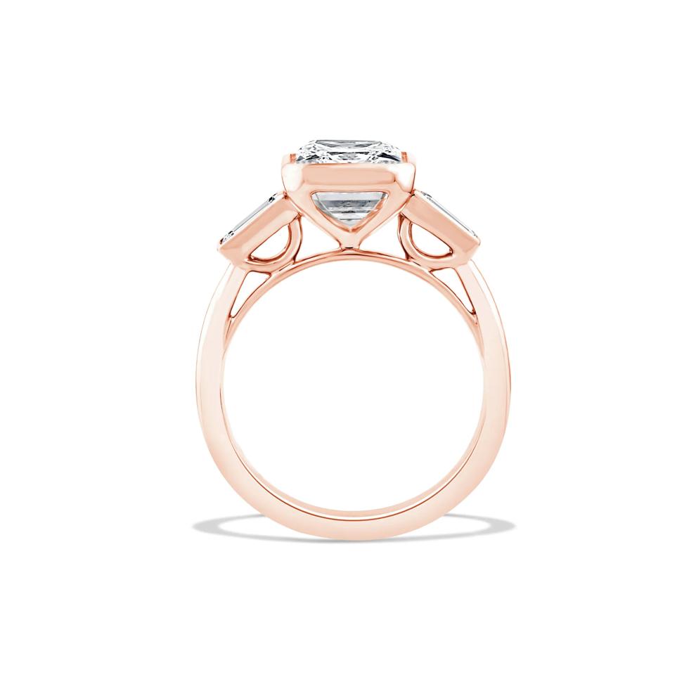 Lab Grown Diamond Emerald &amp; Baguette Engagement Ring in 14K Rose Gold (4 1/4 ct. tw.) – Image 2 of 4